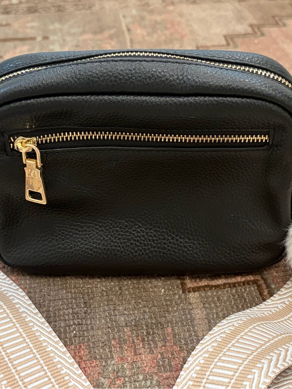 Pom Pom London Mayfair Crossbody Bag in Black Leather / includes 3 straps! - Picture 6 of 8
